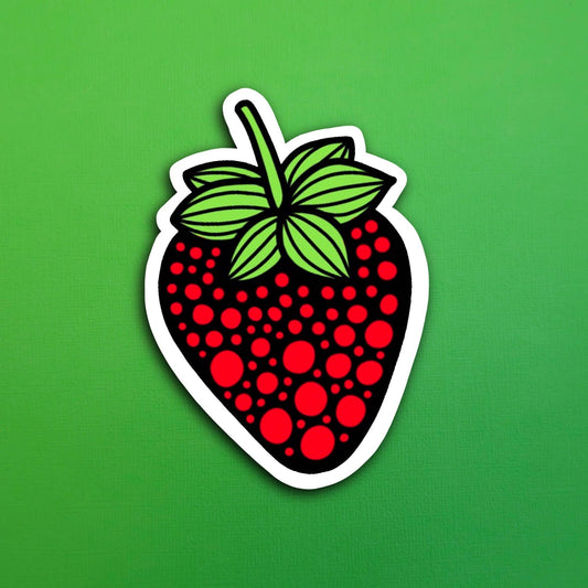 Strawberry Leaves Waterproof Sticker
