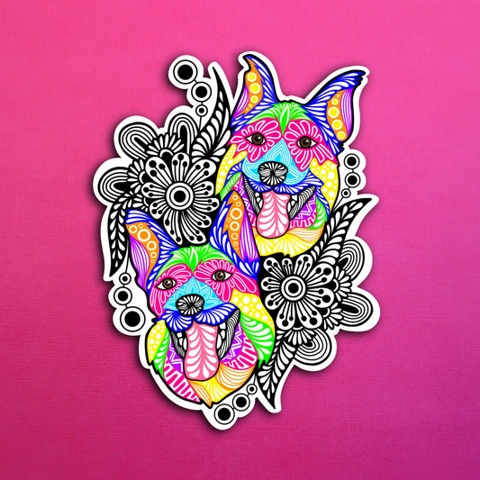 Rainbow the Dog Waterproof Sticker