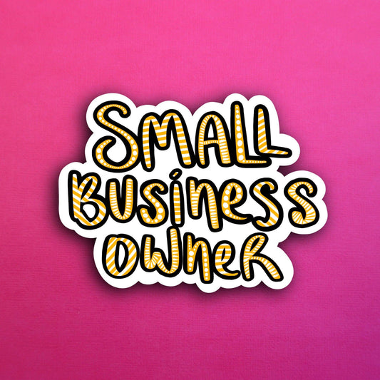 Orange Small Business Owner Waterproof Sticker