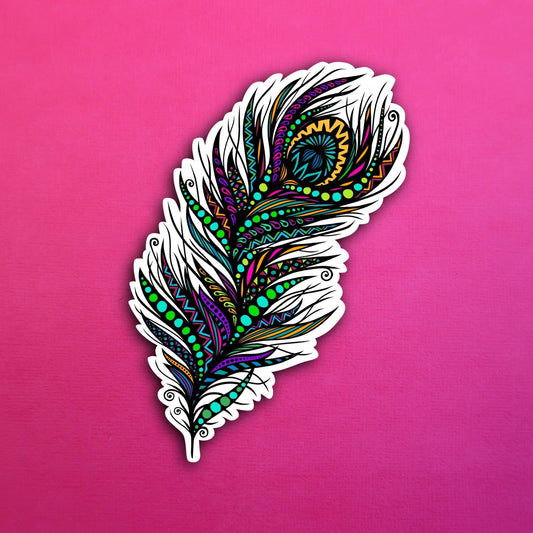Peacock Feather Waterproof Sticker