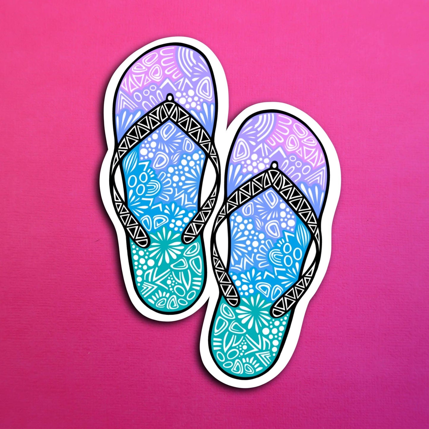 Blue Flipflops Waterproof Sticker