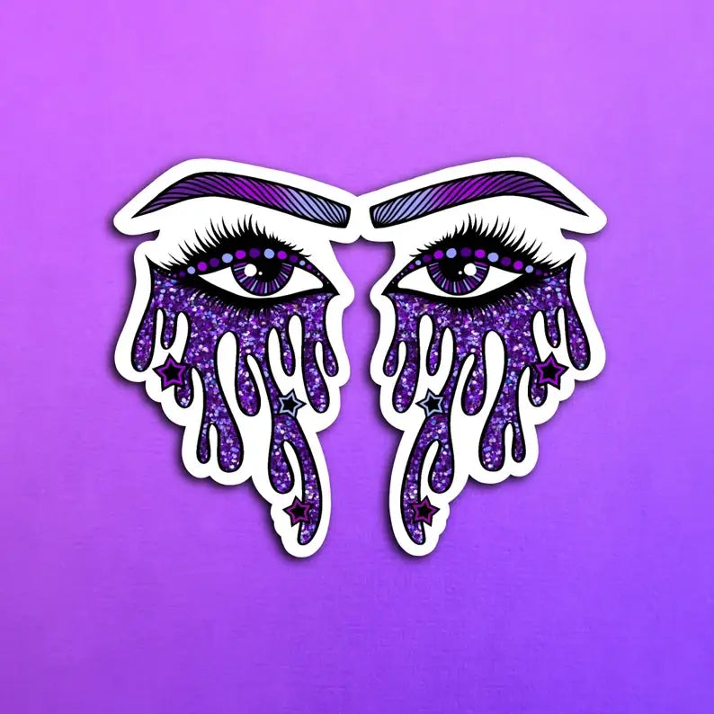 Glitter Tears Waterproof Sticker