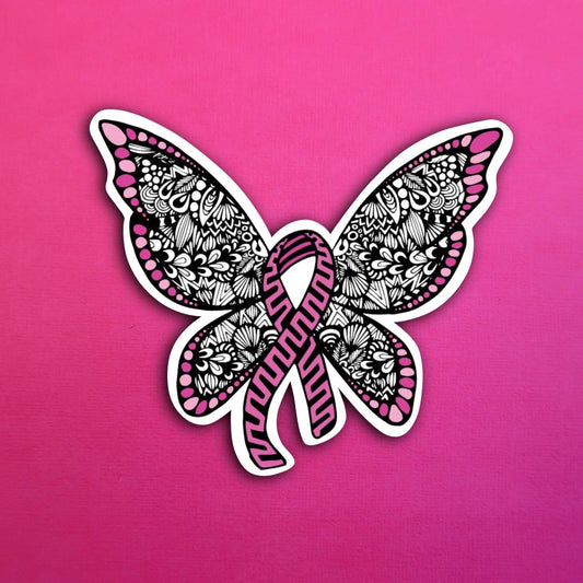 Cancer Butterfly Waterproof Sticker