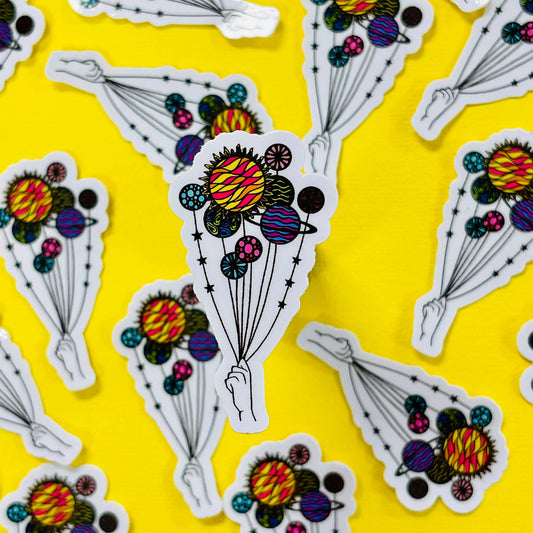 Mini Space Balloons Waterproof Sticker