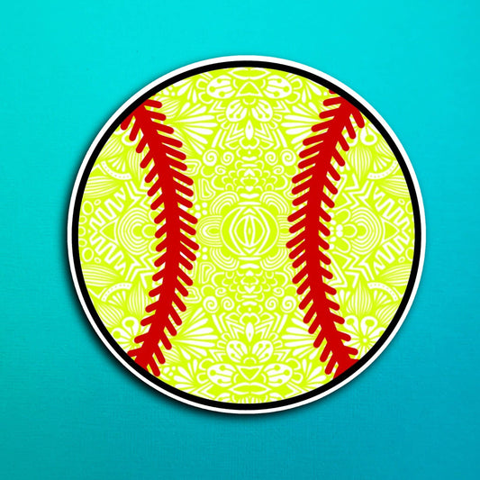 Softball Waterproof Sticker