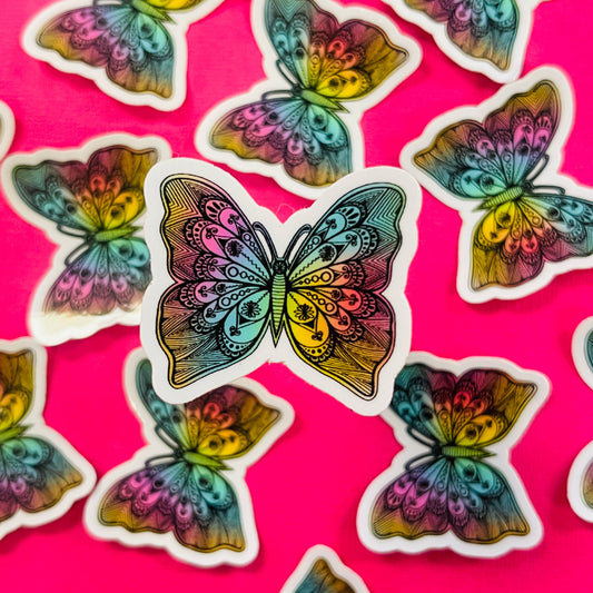 Mini Rainbow Butterfly Waterproof Sticker