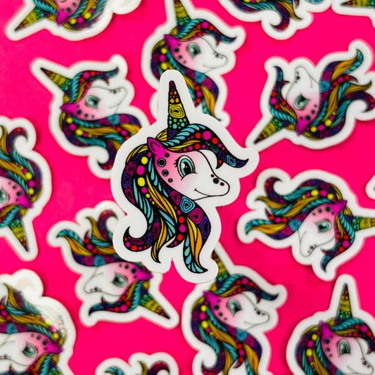 Mini Ulyssa the Unicorn Waterproof Sticker