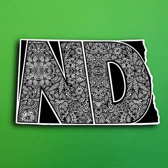 North Dakota State Waterproof Sticker