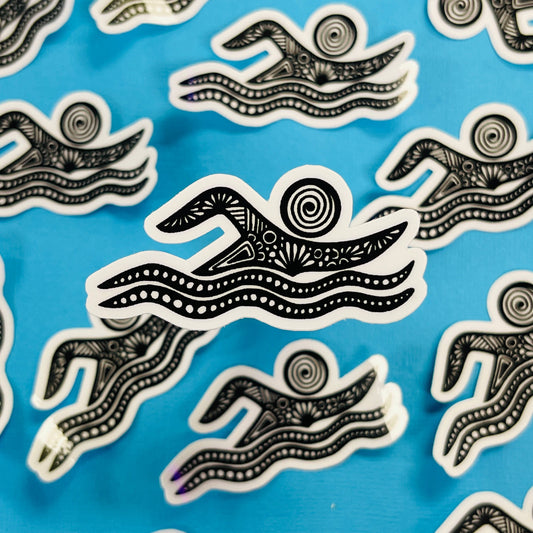 Mini Swimming Waterproof Sticker