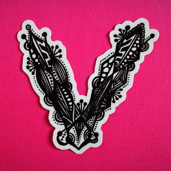 Letter V Waterproof Sticker