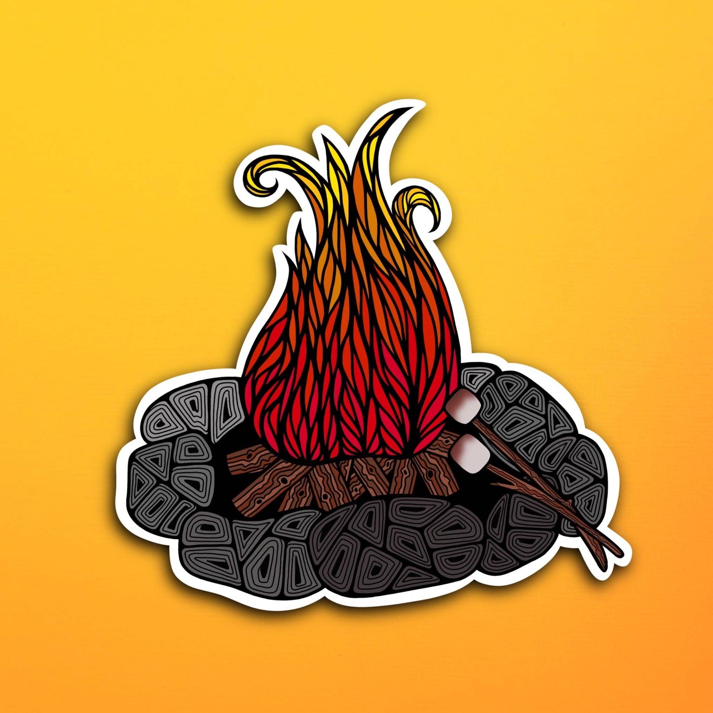 Camp Fire Waterproof Sticker