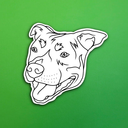 Odin the Dog Simple Line Waterproof Sticker