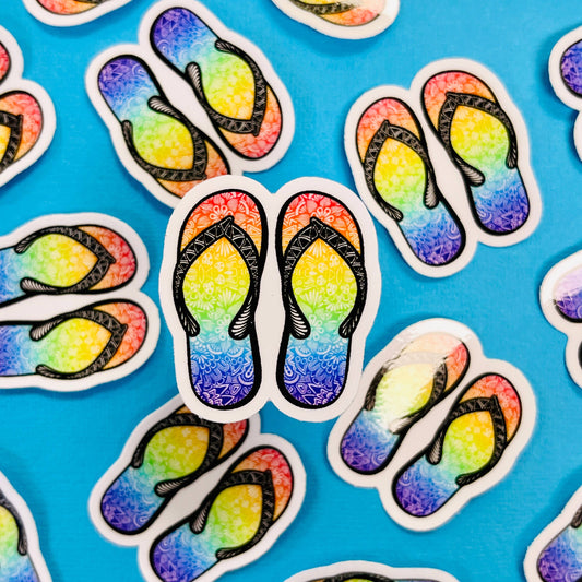 Mini Flipflop Waterproof Sticker