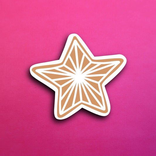 Gingerbread Star Cookie Waterproof Sticker