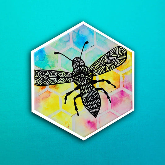 Ink Big Bee Waterproof Sticker