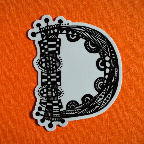 Letter D Waterproof Sticker