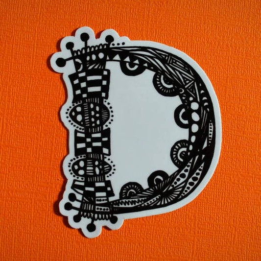 Letter D Waterproof Sticker