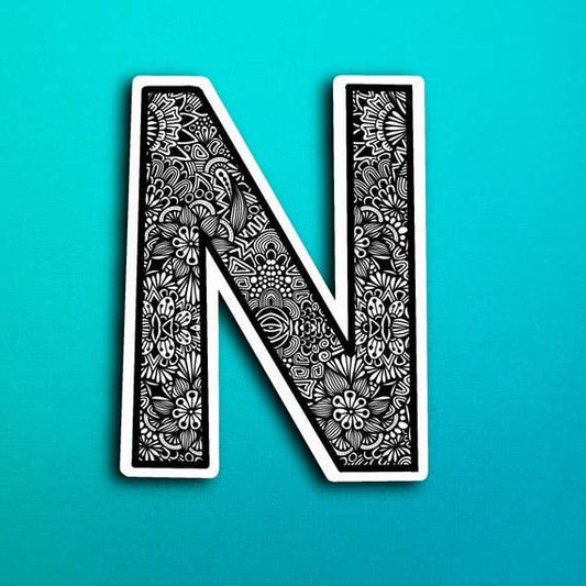 Small Block Letter N Waterproof Sticker