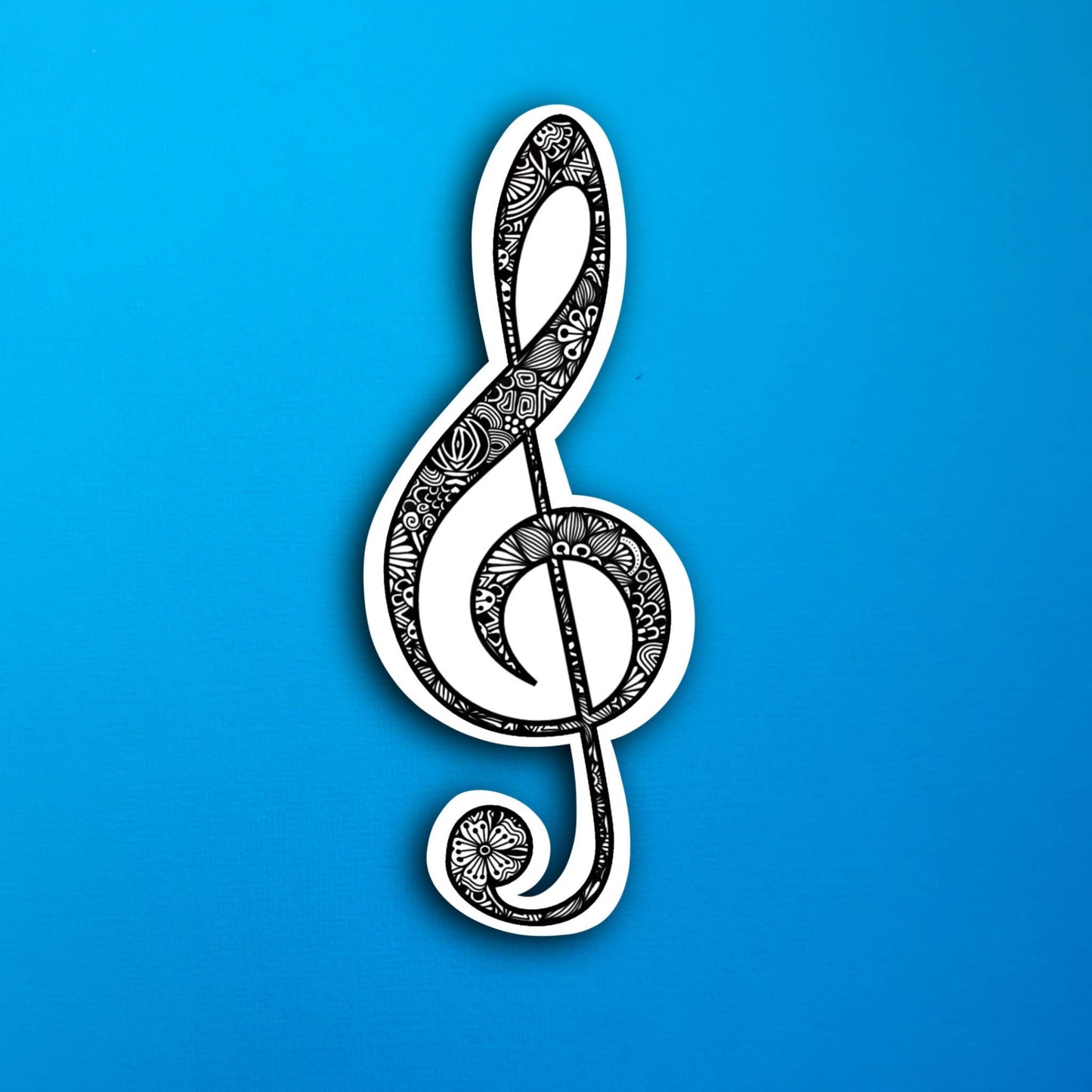 Treble Clef Waterproof Sticker