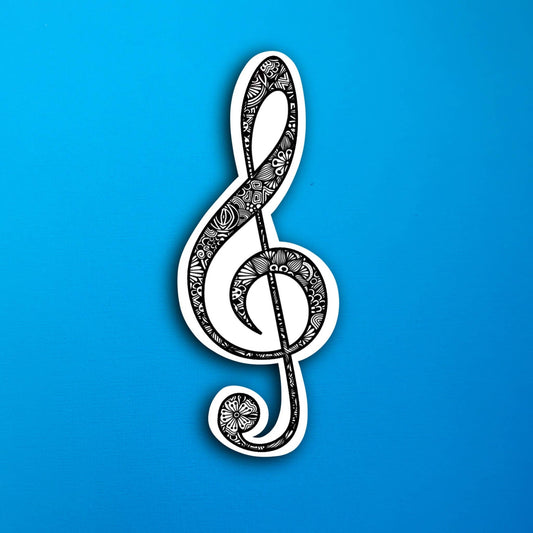 Treble Clef Waterproof Sticker