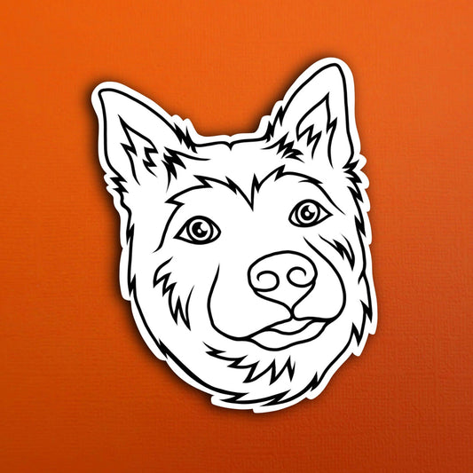 Carter the Dog Simple Line Waterproof Sticker