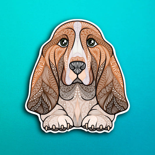 Basset Hound Dog Waterproof Sticker