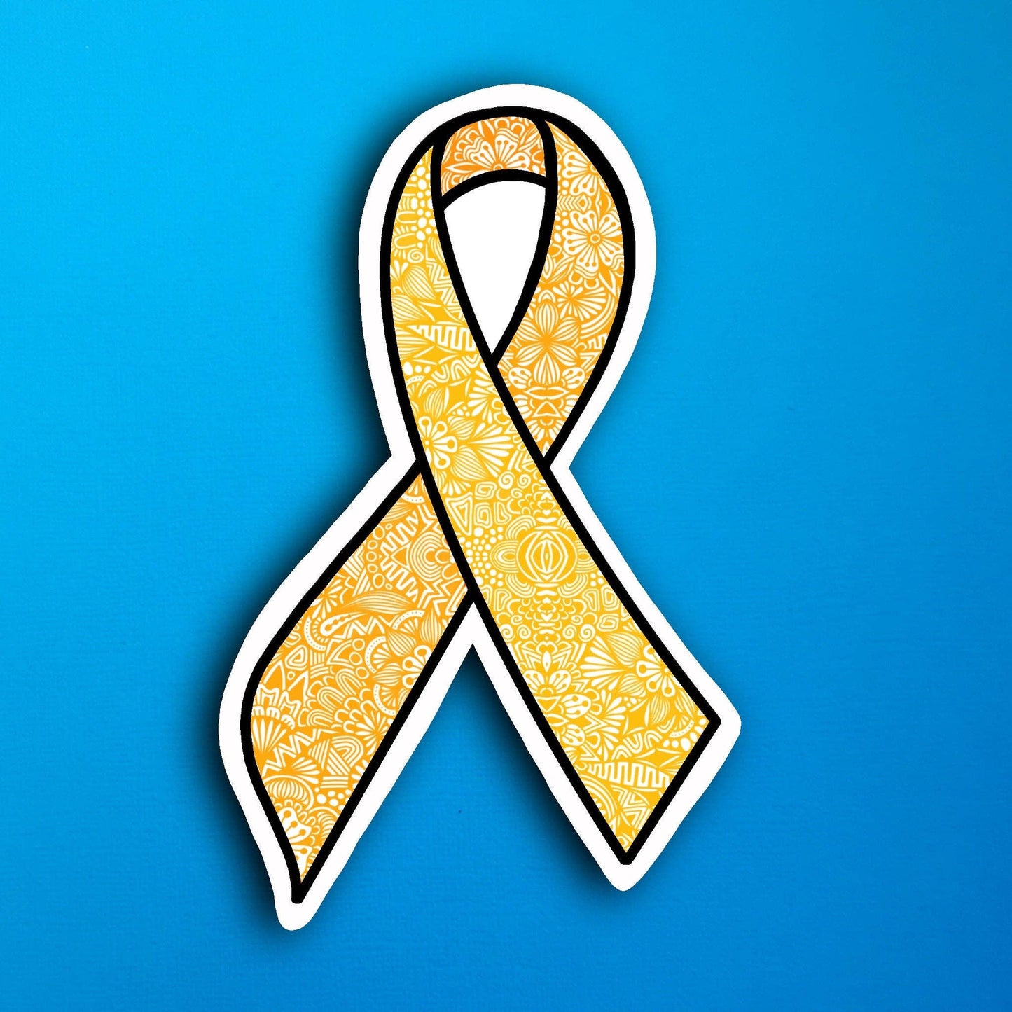 Yellow Ribbon Waterproof Sticker