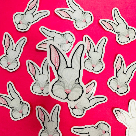 Mini White Bunny Waterproof Sticker