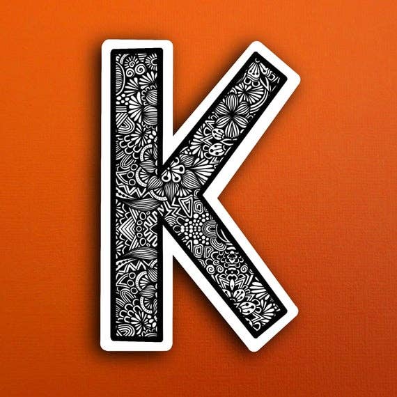 Small Block Letter K Waterproof Sticker