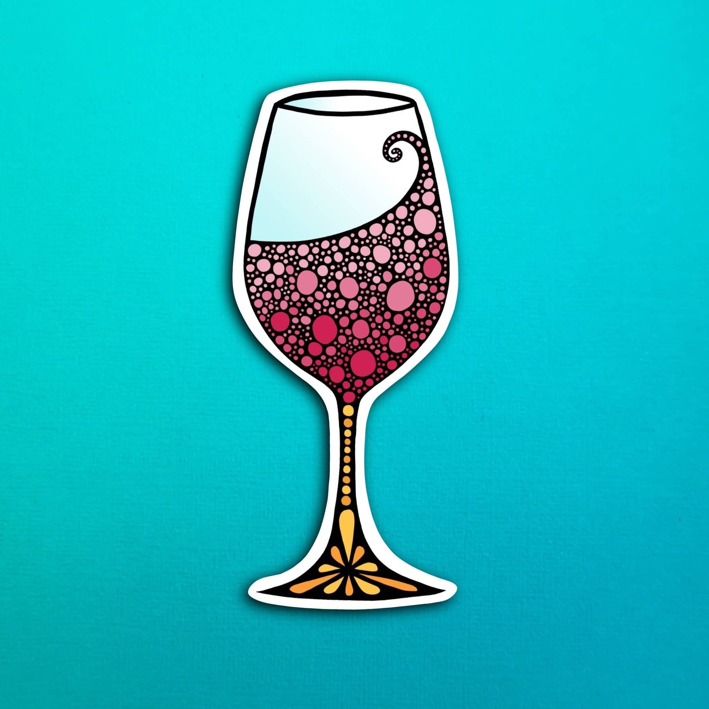 Wine Glass Waterproof Sticker