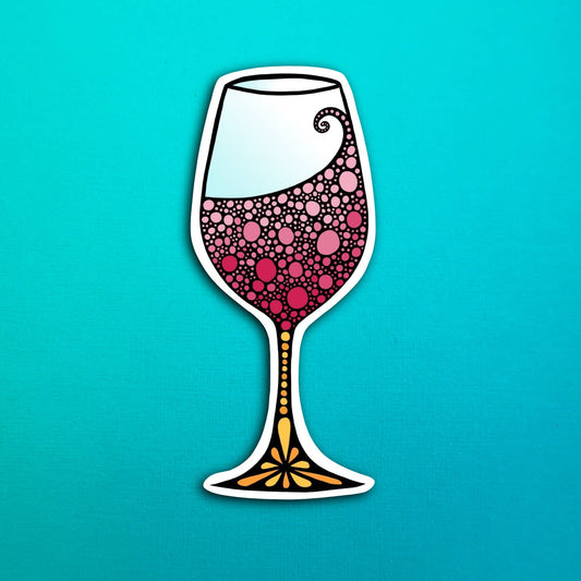 Wine Glass Waterproof Sticker