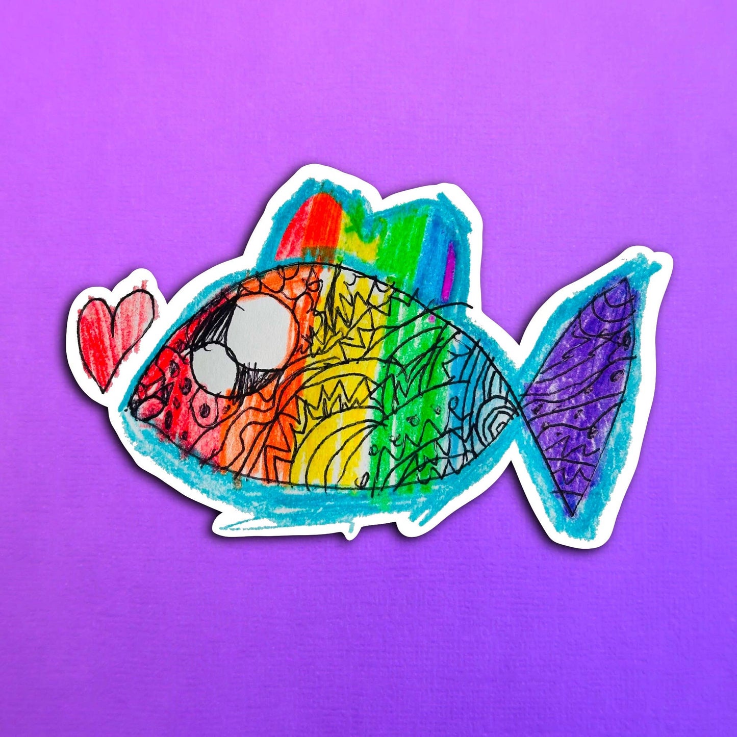 Pari's Rainbow Fishy Waterproof Sticker