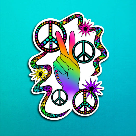 Peace Out Waterproof Sticker
