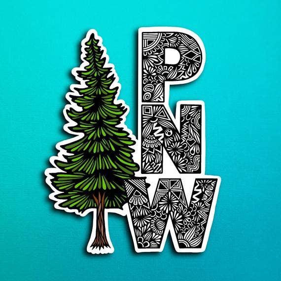 Large Pnw Rv Sticker PNW Waterproof Sticker – Zenspire Designs