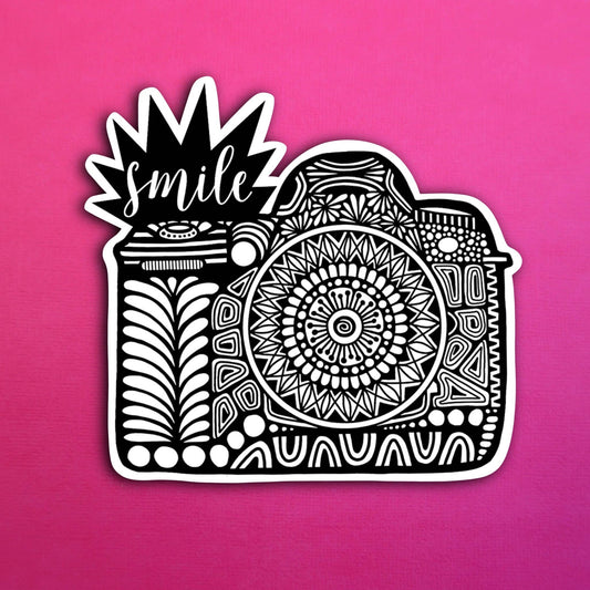 Smile Camera Waterproof Sticker
