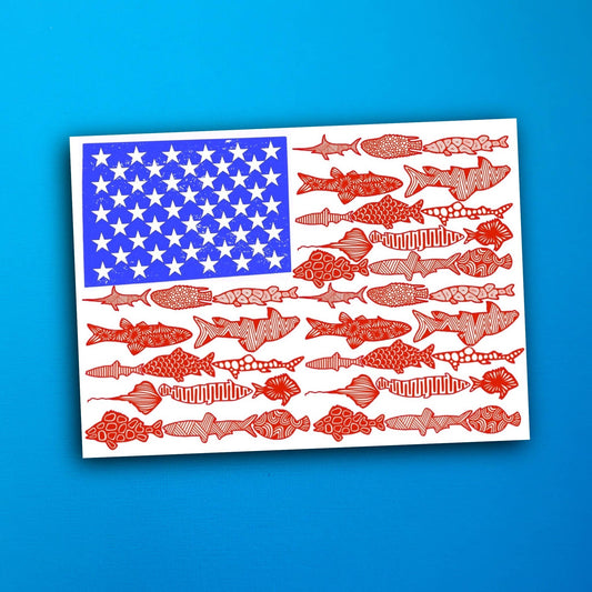 Fish Flag Waterproof Sticker