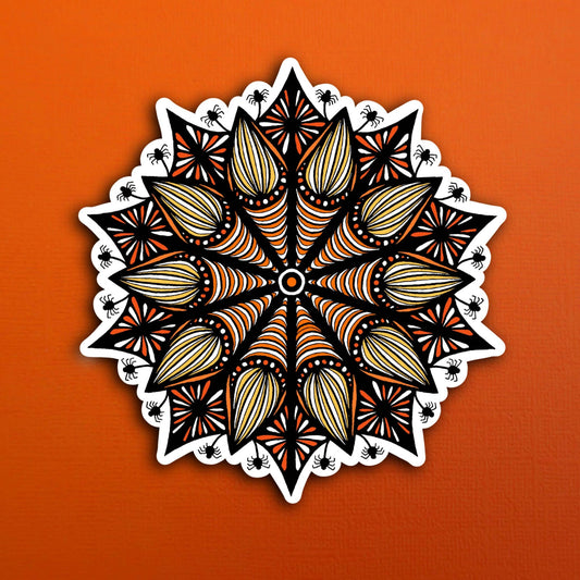 Spooky Mandala Waterproof Sticker