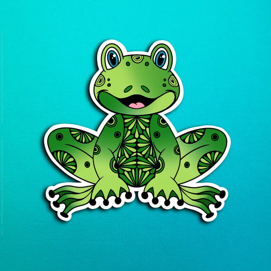 Fredi the Frog Waterproof Sticker