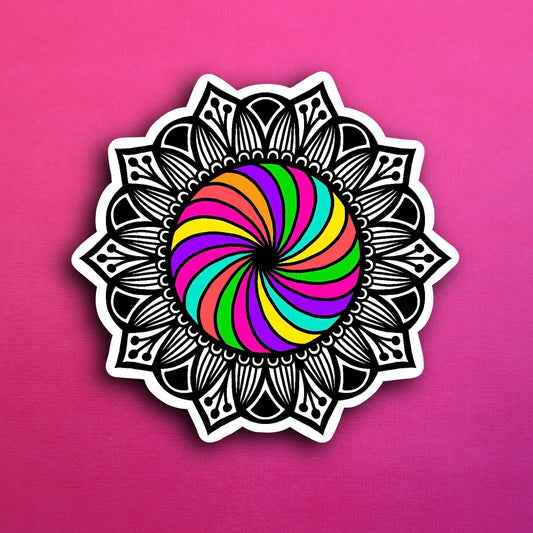 Rainbow Swirl Waterproof Sticker