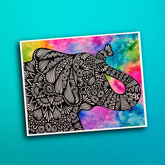 Ink Elephant Waterproof Sticker