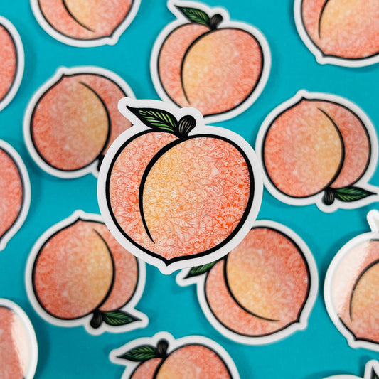 Mini Peach Waterproof Sticker