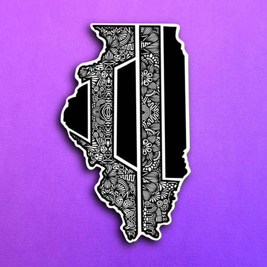 Illinois State Waterproof Sticker