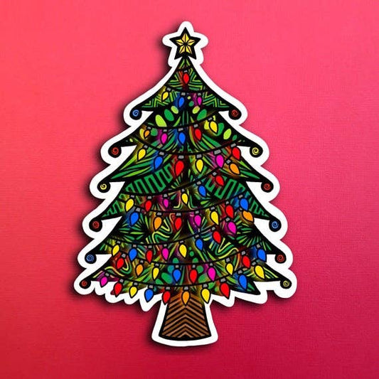Christmas Tree Waterproof Sticker