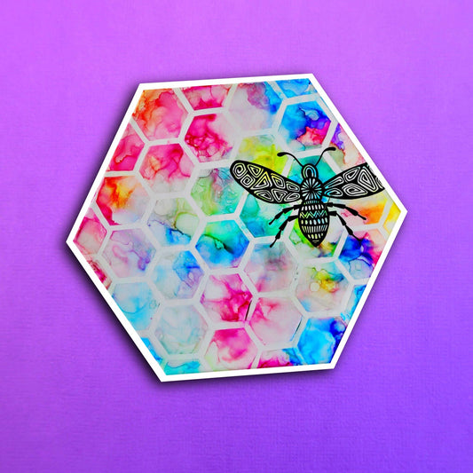 Ink Small Bee Waterproof Sticker