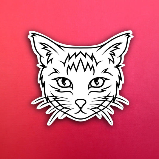 Bubs the Cat Simple Line Waterproof Sticker