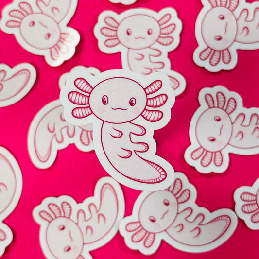 Mini Axolotl Waterproof Sticker