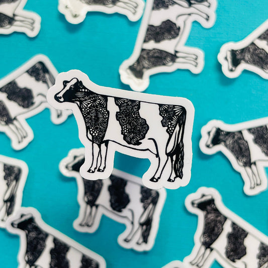 Mini Cow Waterproof Sticker
