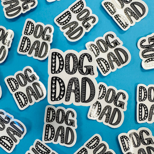 Mini Dog Dad Waterproof Sticker