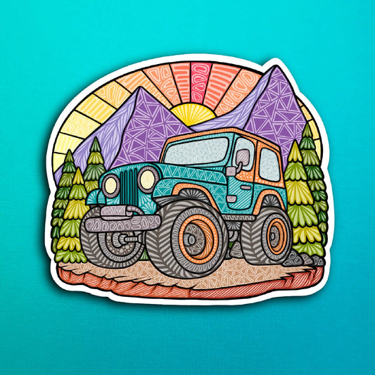Sunset Drive Waterproof Sticker