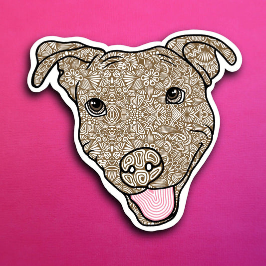 Brown Pittbull Waterproof Sticker